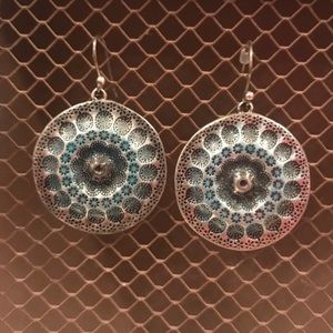 Lucky brand blue medallion earrings